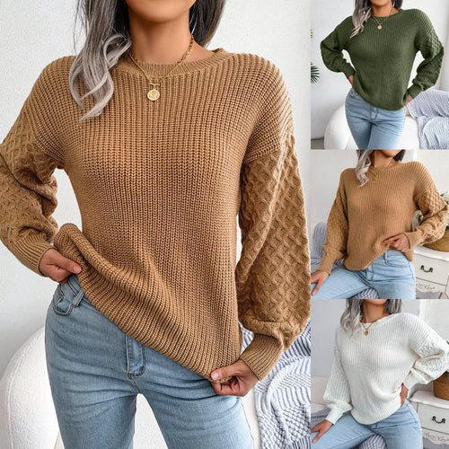 Autumn And Winter Casual Lantern Long Sleeve Knitted Sweater Women's