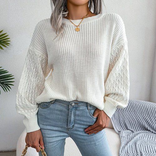 Autumn And Winter Casual Lantern Long Sleeve Knitted Sweater Women's