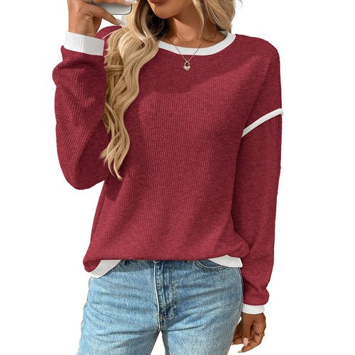 Autumn Winter Women Clothing round Neck Imitation Sweater Long Sleeve