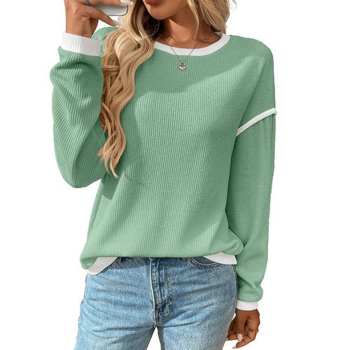 Autumn Winter Women Clothing round Neck Imitation Sweater Long Sleeve
