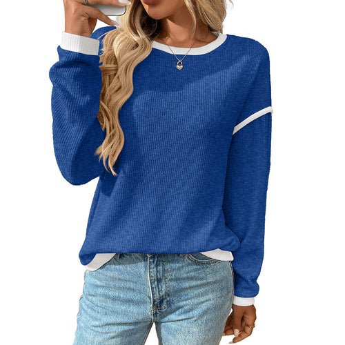 Autumn Winter Women Clothing round Neck Imitation Sweater Long Sleeve