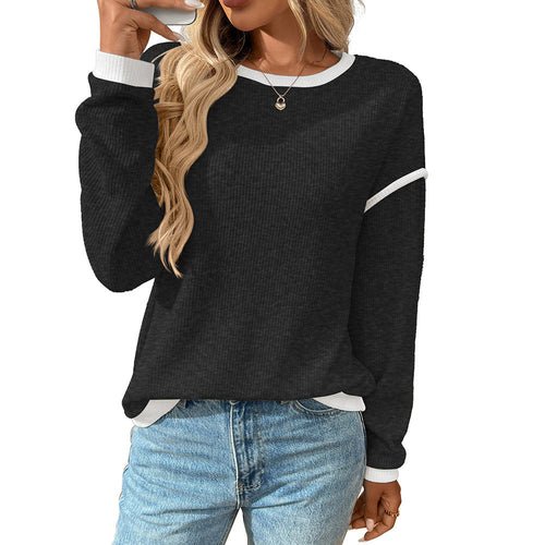 Autumn Winter Women Clothing round Neck Imitation Sweater Long Sleeve