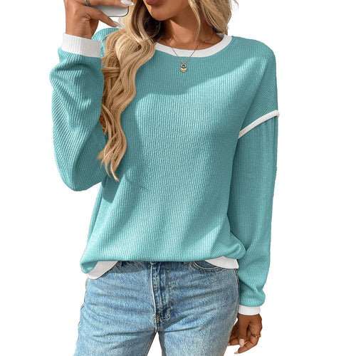 Autumn Winter Women Clothing round Neck Imitation Sweater Long Sleeve