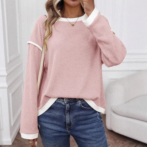 Autumn Winter Women Clothing round Neck Imitation Sweater Long Sleeve