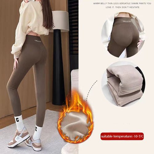 Fleece Thickened Leggings Winter -20 To 5 Shark Pants For Women High